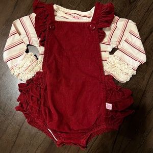 Ruffle Butt overall romper with bodysuit size 18-24 month
